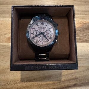 Michael Kors Black and Rose Gold Watch